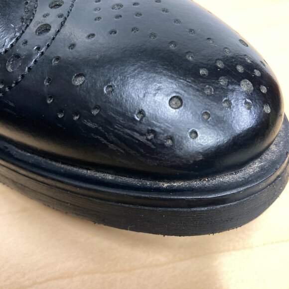 Massimo Dutti Black Chelsea Boots, Eur 40, Women US 9, Brogue Wingtip Leather - Picture 8 of 9